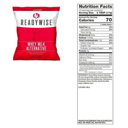 ReadyWise 120 Servings Emergency Whey Milk Alternative