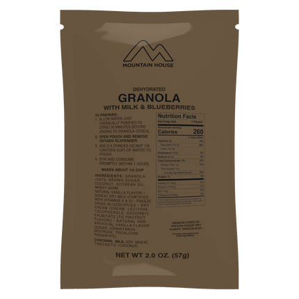 Mountain House Granola with Milk & Blueberries - Military