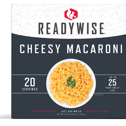 ReadyWise Emergency Food Favorite - Cheesy Macaroni (5 x 4 Serving Pouches)