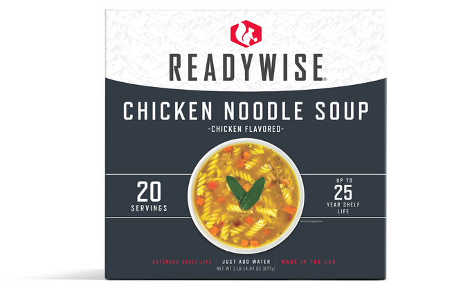 ReadyWise Emergency Food Favorite - Chicken Noodle Soup (5 x 4 Serving Pouches)