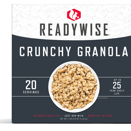 ReadyWise Emergency Food Favorite - Crunchy Granola (5 x 4 Serving Pouches)