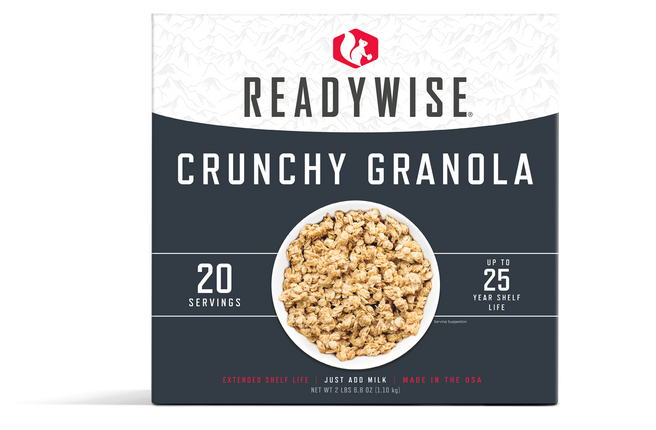 ReadyWise Emergency Food Favorite - Crunchy Granola (5 x 4 Serving Pouches)