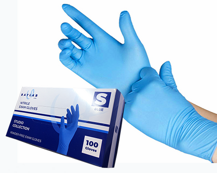 100% Nitrile Exam Gloves - Blue