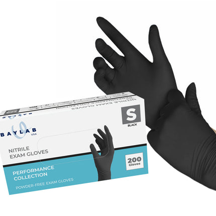 100% Nitrile Exam Gloves - Black