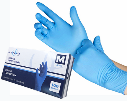 100% Nitrile Exam Gloves - Blue