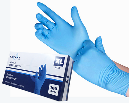 100% Nitrile Exam Gloves - Blue