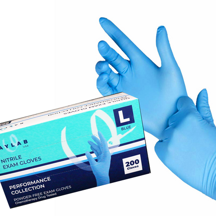 100% Nitrile Exam Gloves - Blue