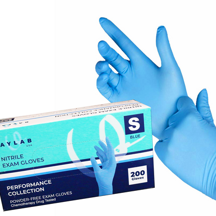 100% Nitrile Exam Gloves - Blue