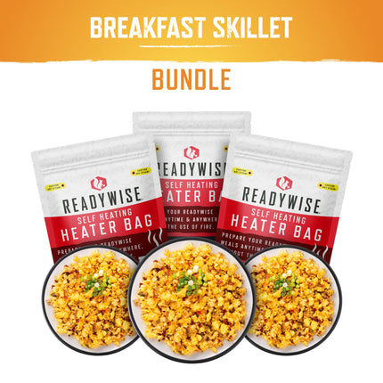 ReadyWise Self Heating Kit - Breakfast Skillet + Snack Bundle