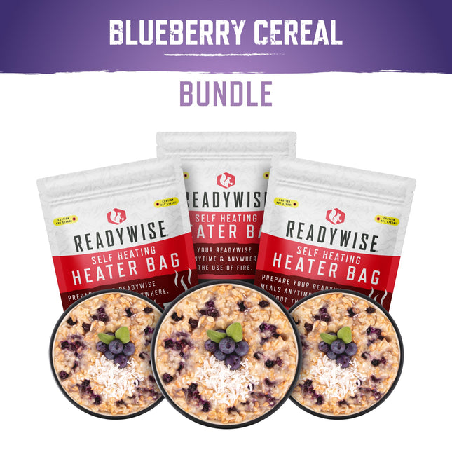 ReadyWise Self Heating Kit - Coconut Blueberry Multi-Grain Cereal + Snack Bundle