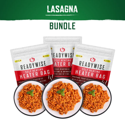 ReadyWise Self Heating Kit - Lasagna with Sausage + Snack Bundle