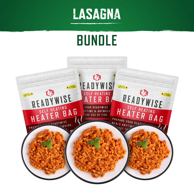 ReadyWise Self Heating Kit - Lasagna with Sausage + Snack Bundle