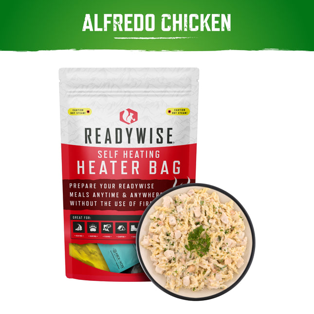 ReadyWise Self Heating Kit - Pasta Alfredo with Chicken + Snack