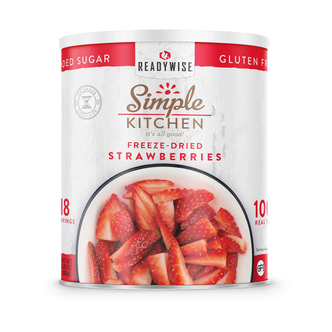 ReadyWise Freeze-Dried Sliced Strawberries - 18 Serving #10 Can