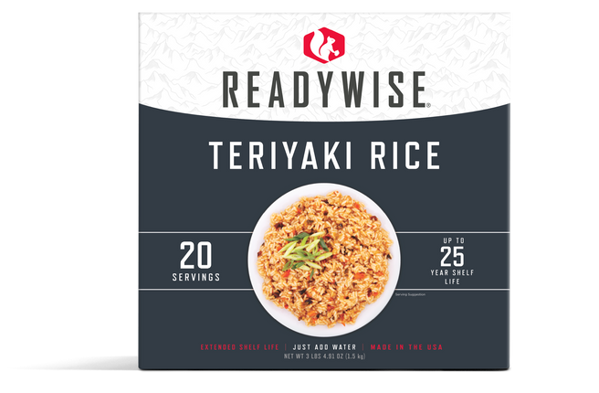 ReadyWise Emergency Food Favorite - Teriyaki Rice (5 x 4 Serving Pouches)