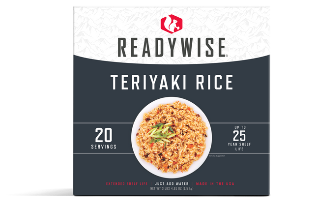 ReadyWise Emergency Food Favorite - Teriyaki Rice (5 x 4 Serving Pouches)