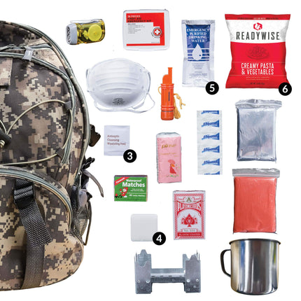 ReadyWise Camo 64 Piece Survival Backpack