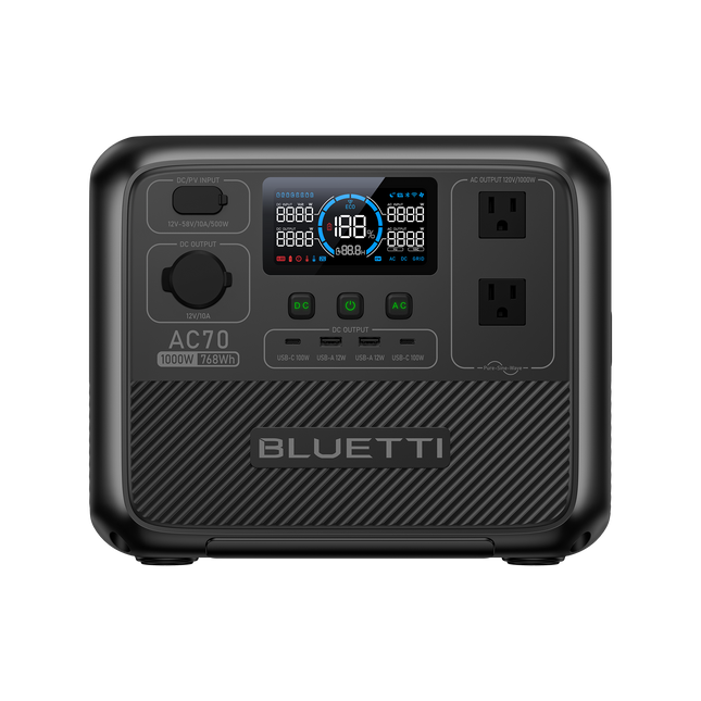 BLUETTI AC70 Portable Power Station | 1000W 768Wh