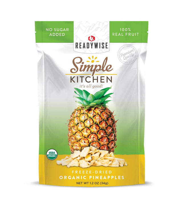 ReadyWise Simple Kitchen Organic Freeze-Dried Pineapples - 6 Pack